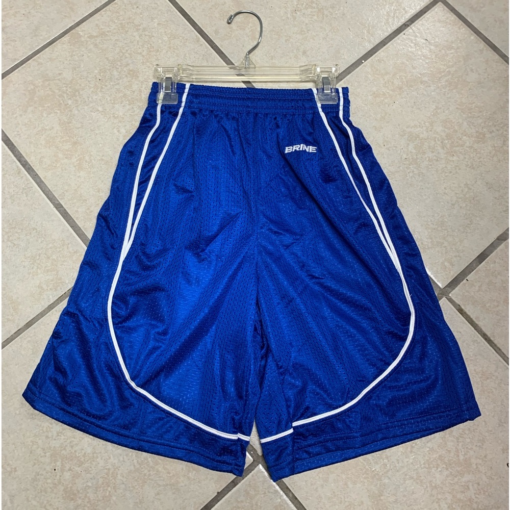 Kids Medium or Large Brine Royal Blue & White 7” inseam Mesh Athletic Shorts NWT